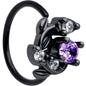 20G 5/16 Purple Gem Black Twining Vine Nose Hoop