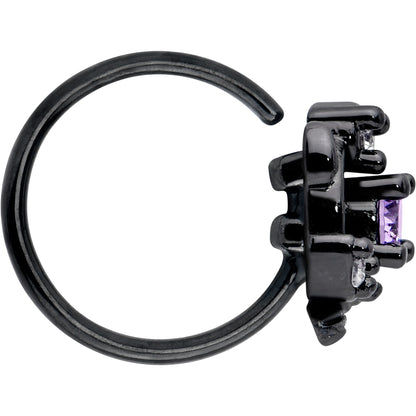 20G 5/16 Purple Gem Black Twining Vine Nose Hoop