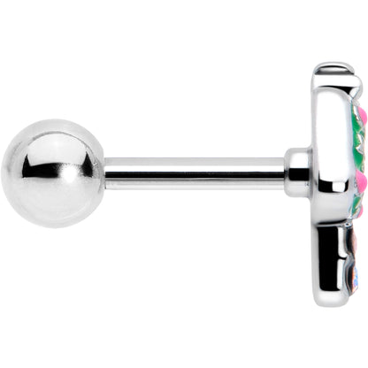 16G 1/4 Aurora Gem Fanciful Green Mushroom Cartilage Tragus Earring