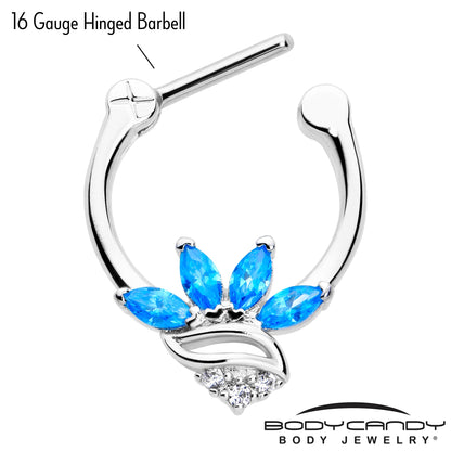 16G 5/16 Blue CZ Gem Swirl Fan Cartilage Clicker