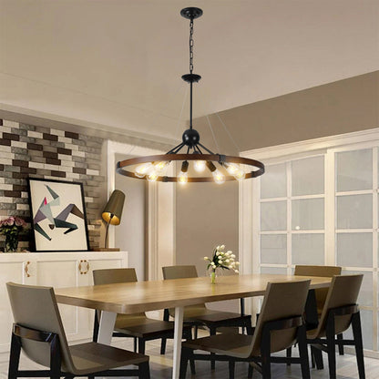 8-Light Retro Farmhouse Chandelier For Kitchen, Living room, Dining | Lighting | Kitchen + Metal