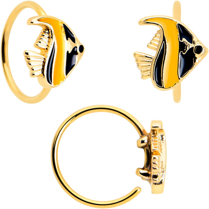 20G 5/16 Gold Tone Tropical Fish Nose Hoop Set of 3