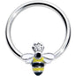 16G 3/8 Clear CZ Gem Bee Sweet BCR Captive Ring