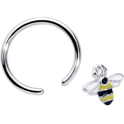16G 3/8 Clear CZ Gem Bee Sweet BCR Captive Ring