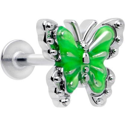 16G 5/16 Butterfly Green Splash Labret Monroe Tragus