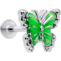 16G 5/16 Butterfly Green Splash Labret Monroe Tragus