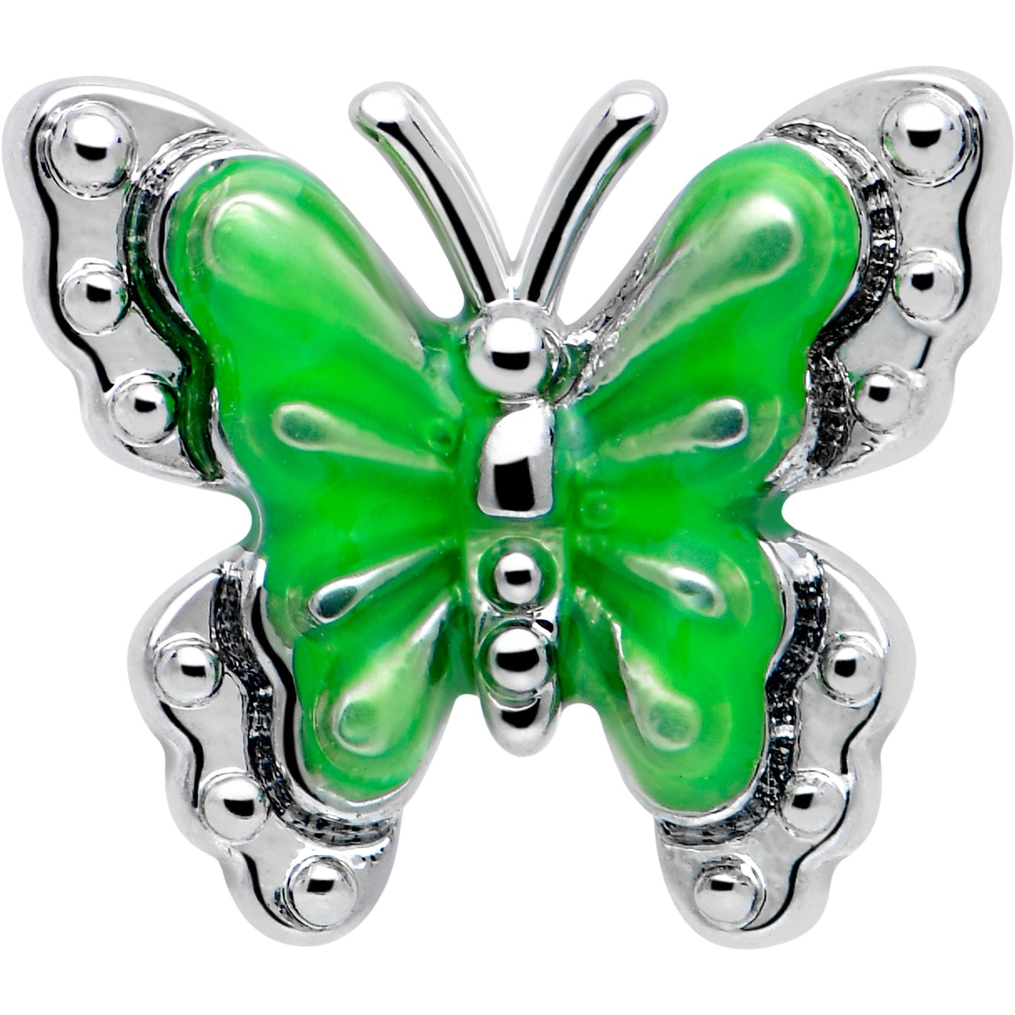16G 5/16 Butterfly Green Splash Labret Monroe Tragus