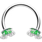 16G 3/8 Butterfly Green Splash Horseshoe Circular Barbell