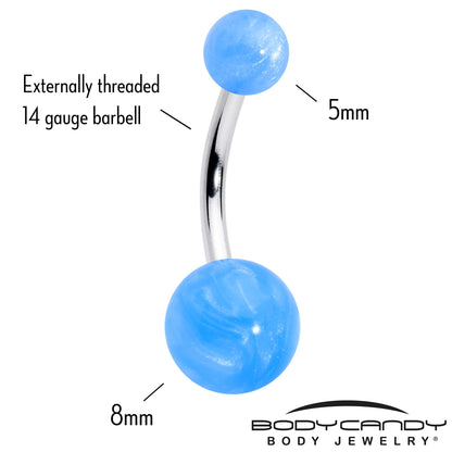 Opaque Pastel Blue Ends Belly Ring