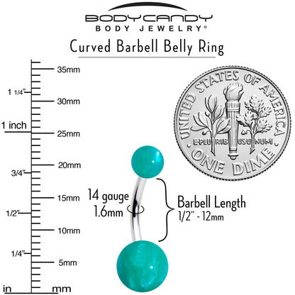 Opaque Teal Green Ends Belly Ring