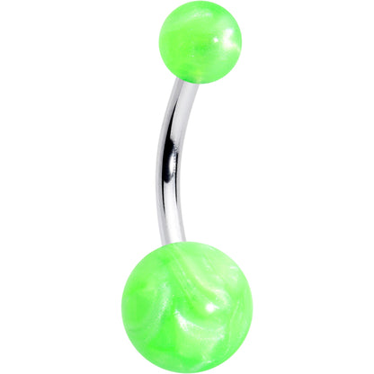 Opaque Bright Green Ends Belly Ring