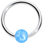16G 3/8 Simple Opaque Blue Ball BCR Captive Bead Ring