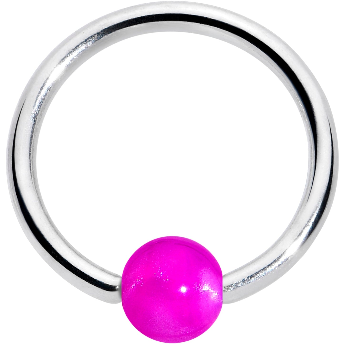 16G 3/8 Simple Opaque Purple Ball BCR Captive Bead Ring