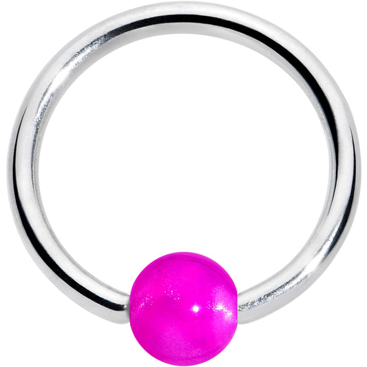 16G 3/8 Simple Opaque Purple Ball BCR Captive Bead Ring