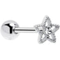 Clear Gem Star Texture Barbell Tongue Ring