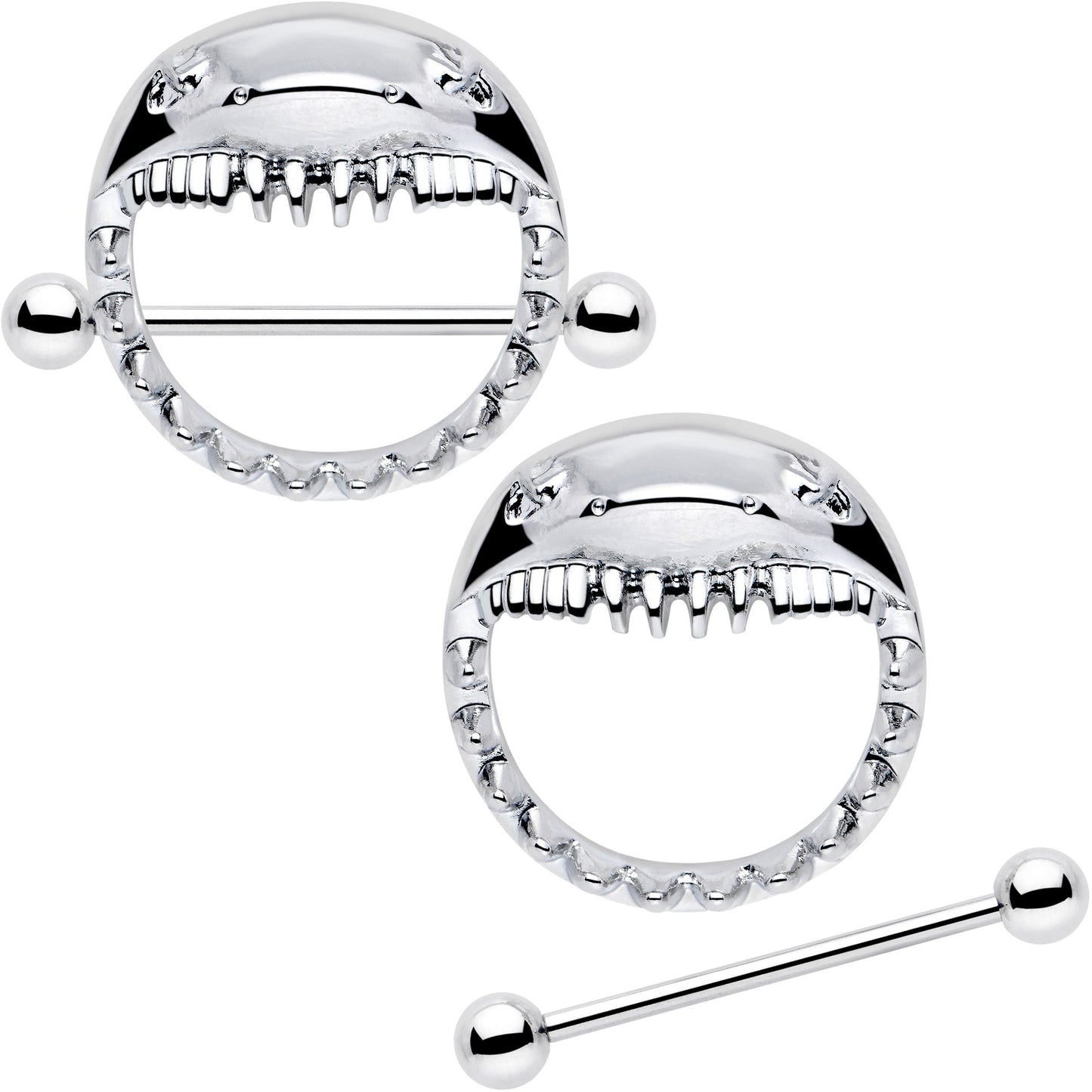 14G 9/16 Shark Bite Nipple Shield Set