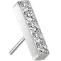 Clear CZ Gem ASTM F-136 Beauty Bar Flat Back Earring Push In Top