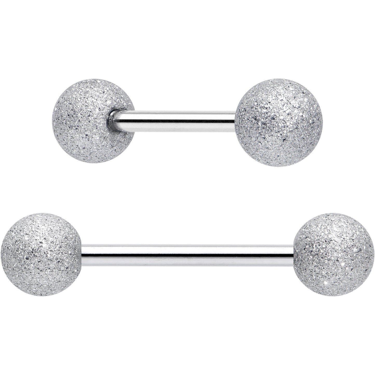 Red CZ Gem Flower Sandblasted Barbell Tongue Ring Set of 4