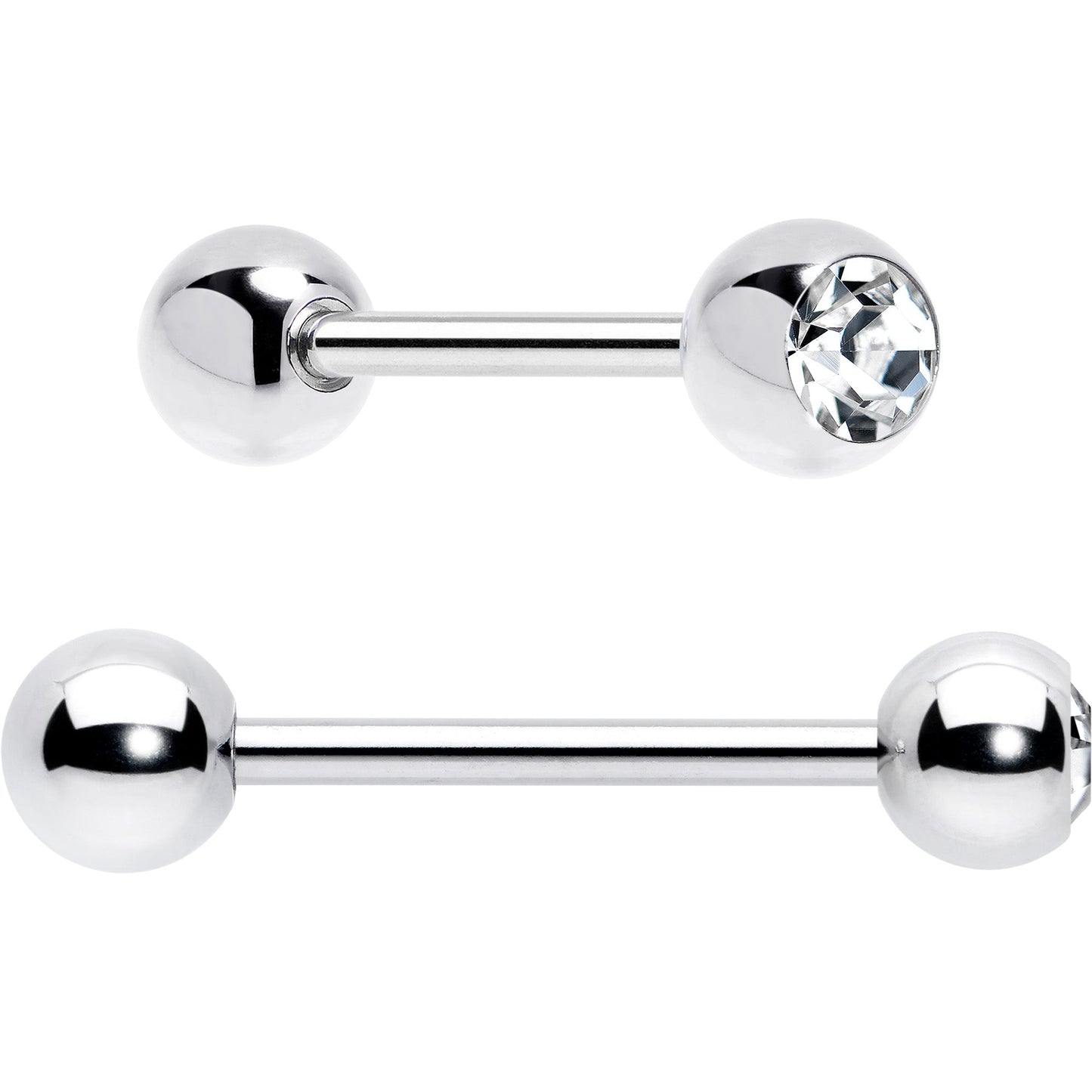 Purple Clear CZ Gem Butterfly Pink Barbell Tongue Ring Set of 4