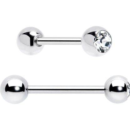 Purple Clear CZ Gem Butterfly Pink Barbell Tongue Ring Set of 4