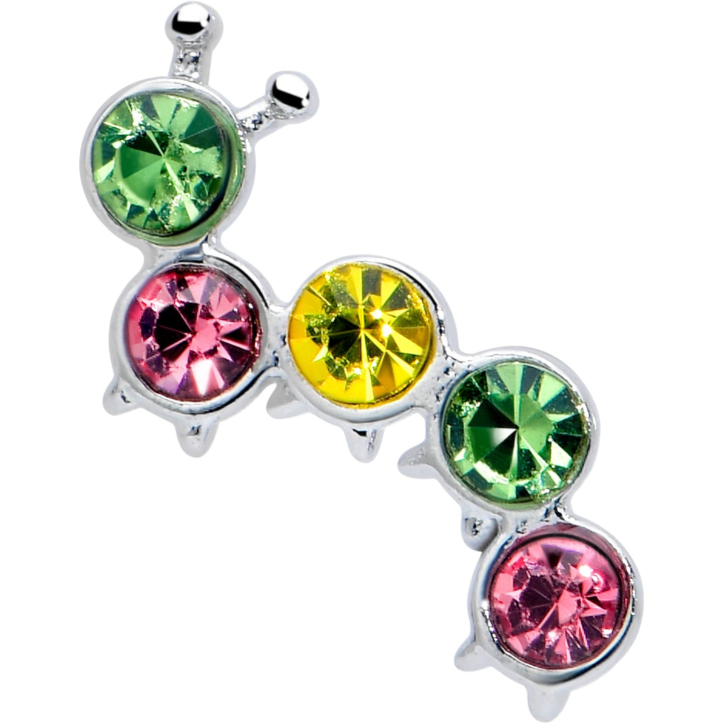 16G 5/16 Green Pink Gem Caterpillar Labret Monroe Tragus