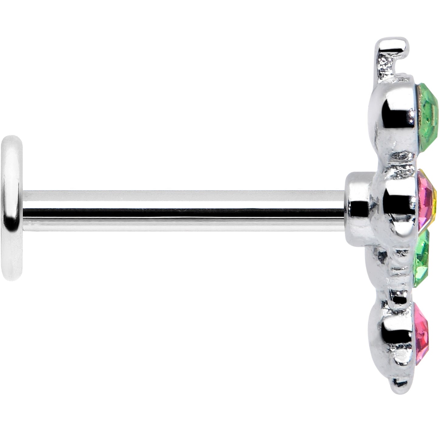 16G 5/16 Green Pink Gem Caterpillar Labret Monroe Tragus