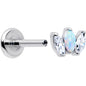 Titanium Internally Threaded Flat Back Stud - 18G Fancy CZ Opal