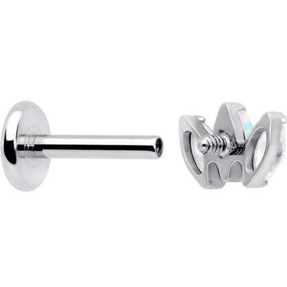 Titanium Internally Threaded Flat Back Stud - 18G Fancy CZ Opal