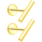 316L Surgical Steel Straight Barbell Flat Back Stud Earrings - 1 Pair