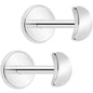 4mm Crescent Moon Flat Back Stud Earrings - 1 Pair