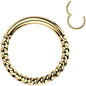16G 5/16 Gold Tone Braided Style Precision Hinged Segment Ring