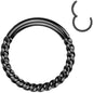 16G 3/8 Black Braided Style Precision Hinged Segment Ring