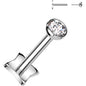 18G 1/4 3mm CZ Gem Medical Grade Titanium Reversible Flat Back Earring