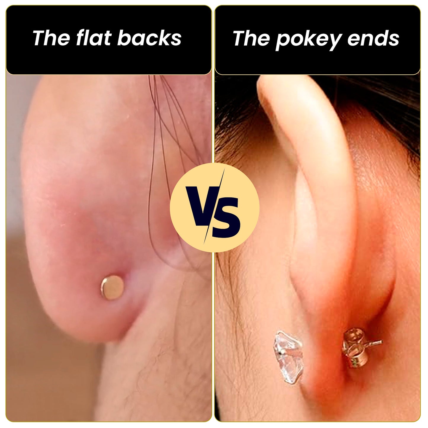 14k Yellow Gold Plated 3mm Star Flat Back Stud Earrings - 1 Pair