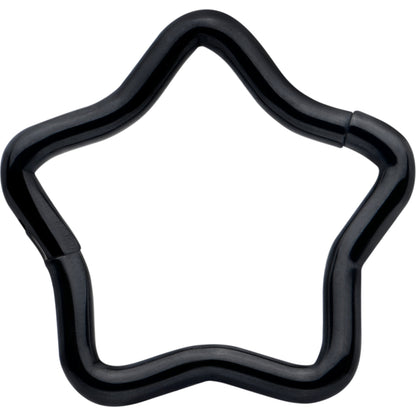 16G 5/16 Black Star Shaped Hinged Segment Ring
