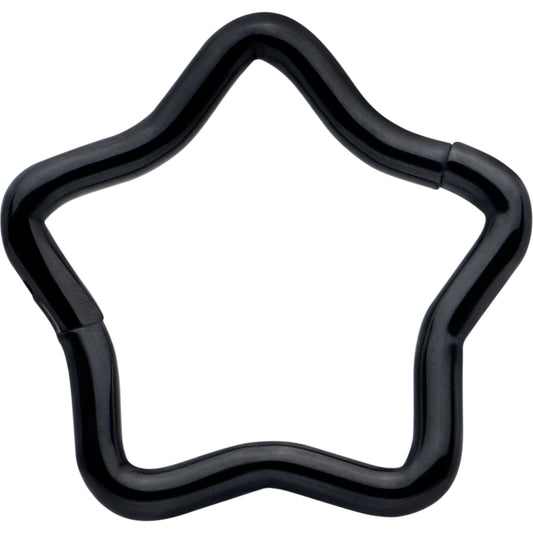 16G 5/16 Black Star Shaped Hinged Segment Ring