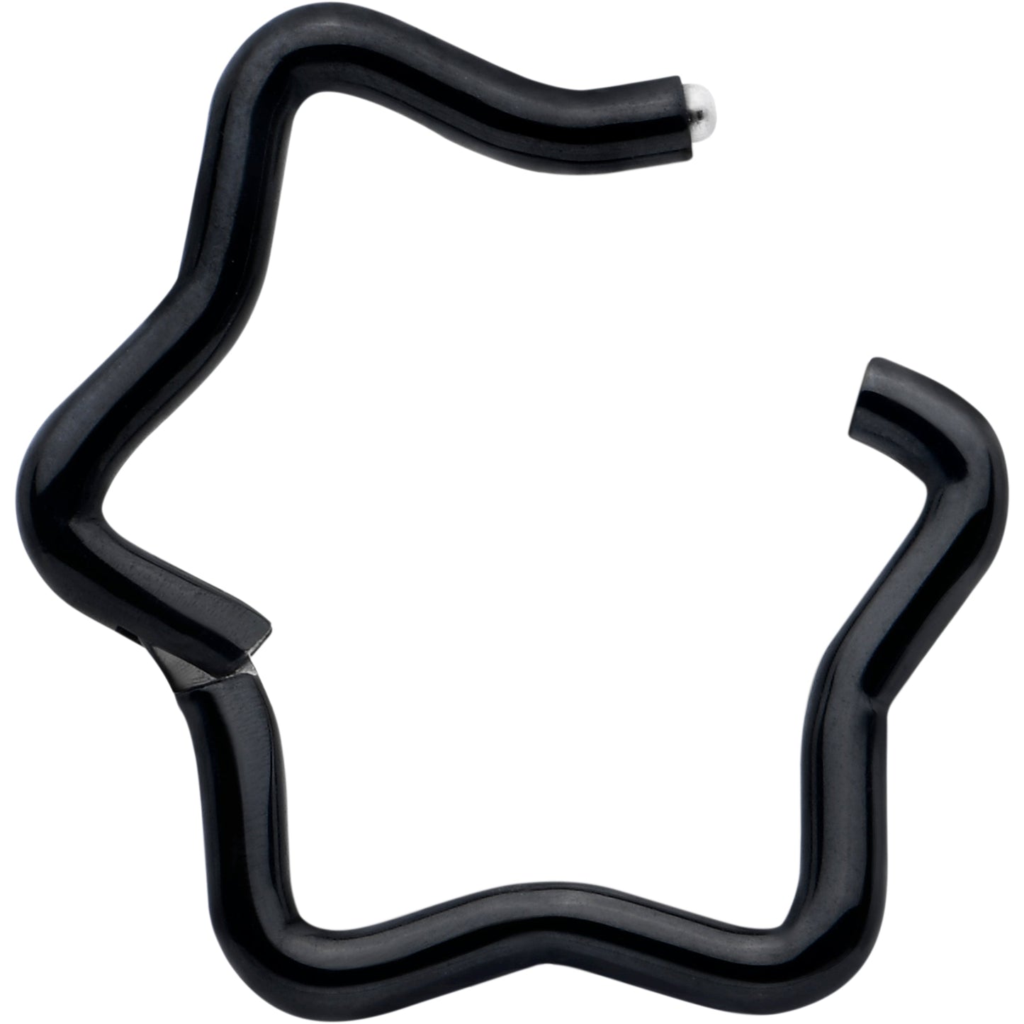 16G 5/16 Black Star Shaped Hinged Segment Ring