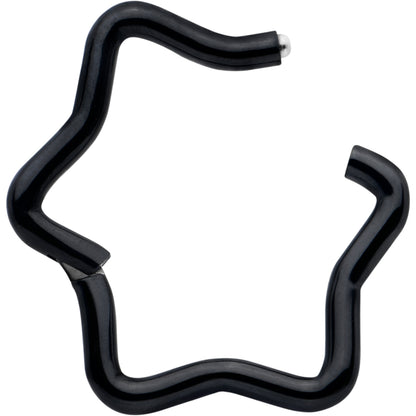 16G 5/16 Black Star Shaped Hinged Segment Ring