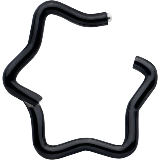 16G 5/16 Black Star Shaped Hinged Segment Ring