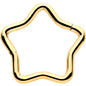 16G 5/16 Gold Tone Star Shaped Hinged Segment Ring