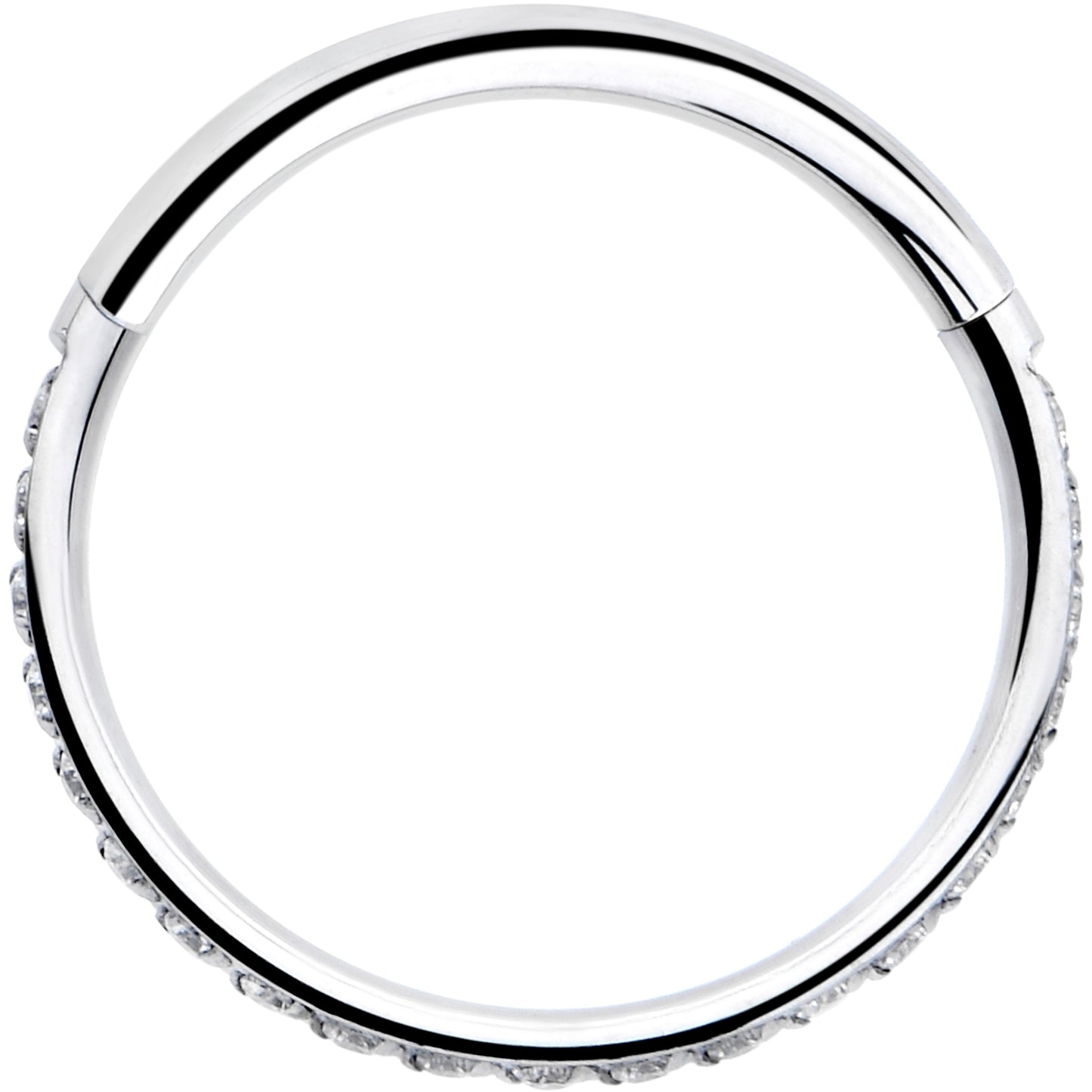 20G 5/16 Clear Cubic Zirconia Forward Facing Hinged Segment Ring
