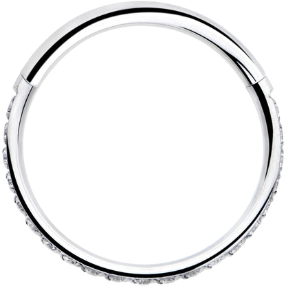 20G 5/16 Clear Cubic Zirconia Forward Facing Hinged Segment Ring