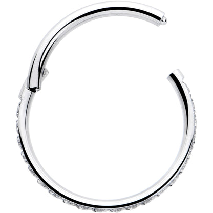 20G 5/16 Clear Cubic Zirconia Forward Facing Hinged Segment Ring