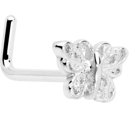 20G 7mm Butterfly Classic L Shape Nose Ring