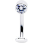 Bezel Gem Titanium Threadless Floating Belly Ring