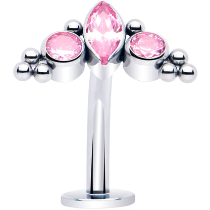 Gem Trio Titanium Push In Threadless Floating Belly Ring