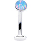 Synthetic Opal Bezel Titanium Threadless Floating Belly Ring