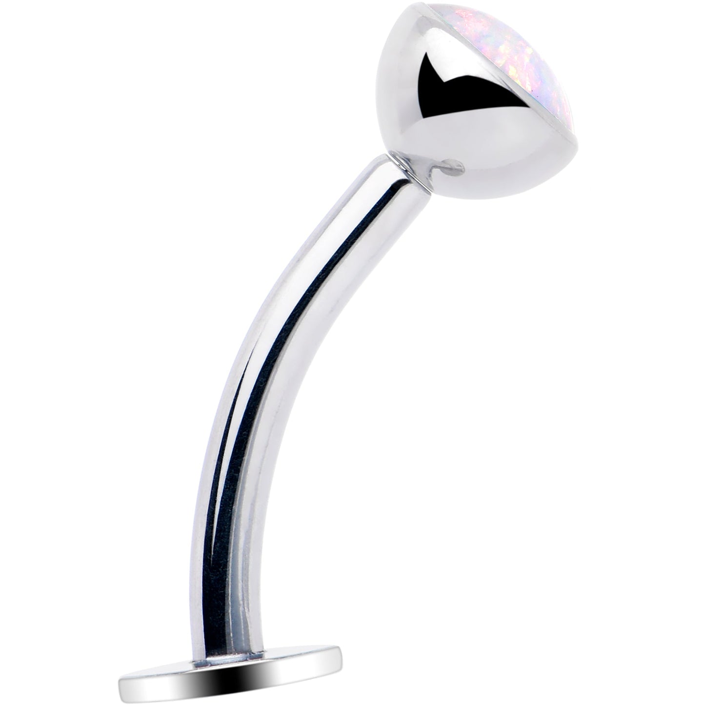 Synthetic Opal Bezel Titanium Threadless Floating Belly Ring