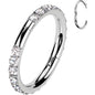 Implant Grade Titanium Forward CZ Double Sided Hoop Segment Ring