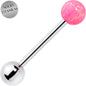 Synthetic Opal Hypoallergenic Titanium Barbell Tongue Ring